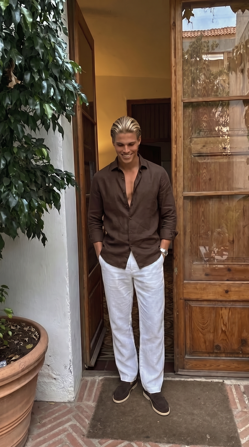 Linen shirt brown