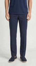 Relaxed fit stripped pant navy