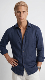 Linen shirt navy